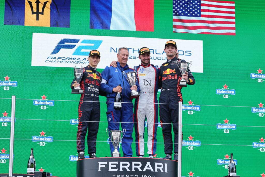 Clement Novalak Jak Crawford and Zane Maloney on top of the podium in Zandvoort.
