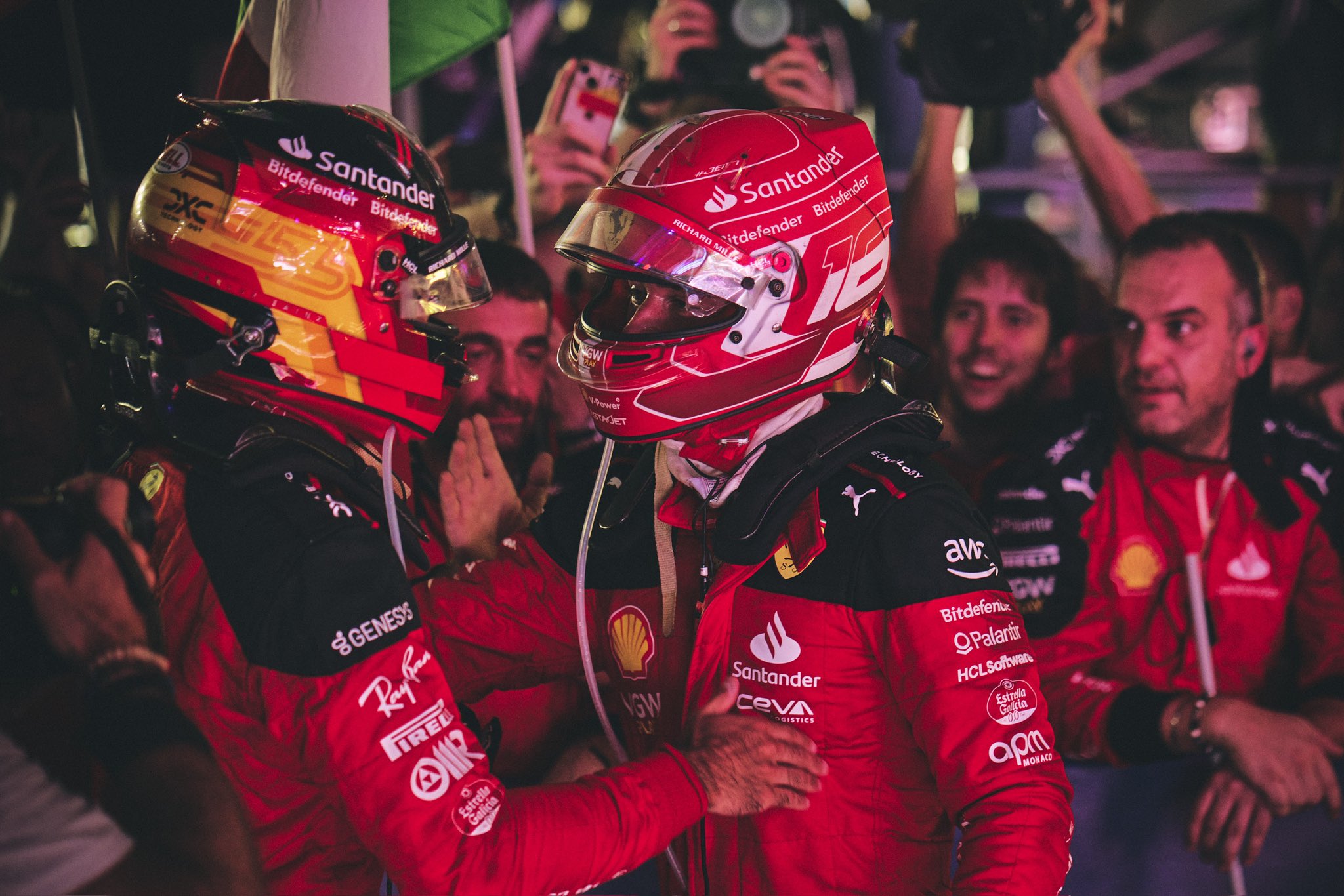 Leclerc Sainz Ferrari Singapore