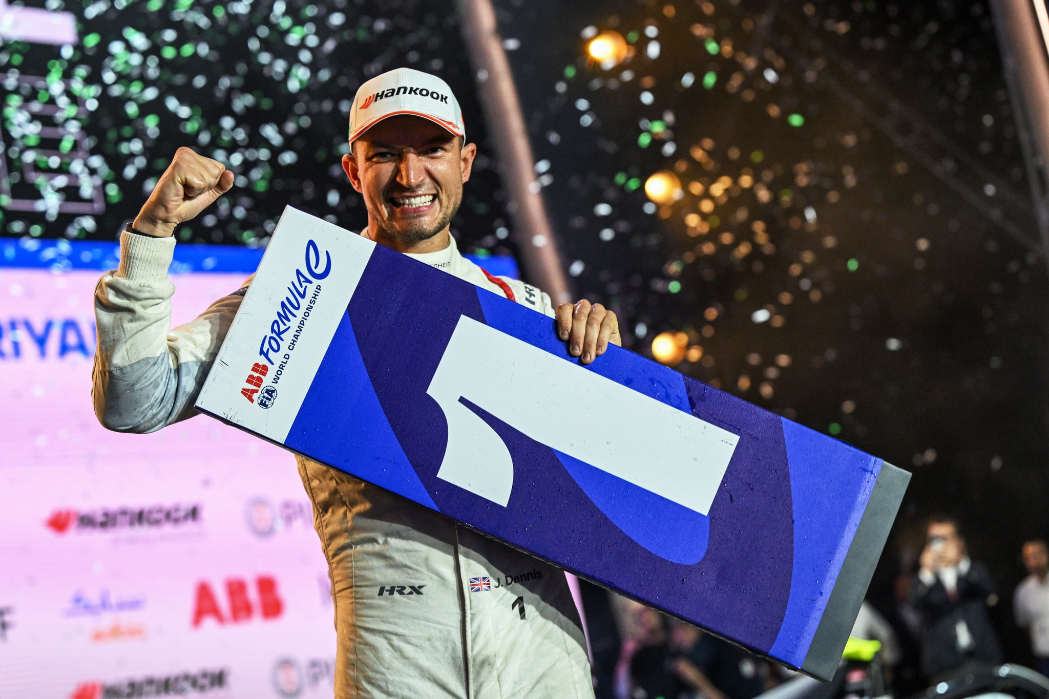 Jake Dennis, Andretti Global, 1st position, on the podium