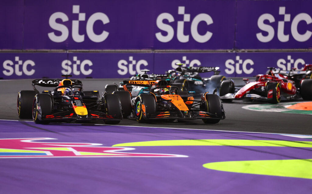 Leclerc Verstappen podio Jeddah